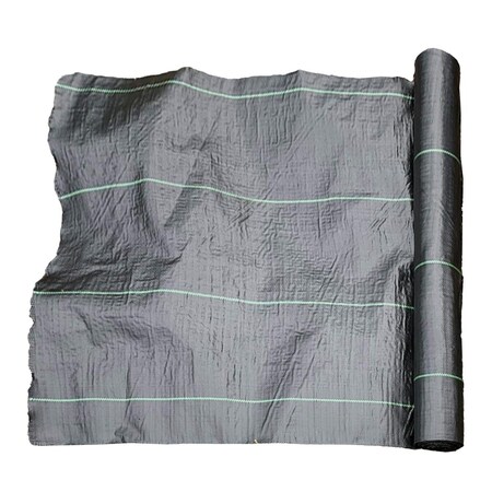 Tepee Supplies 3 x 300 ft. Woven Weed Barrier Fabric Black with Green Stripes TE2751724
